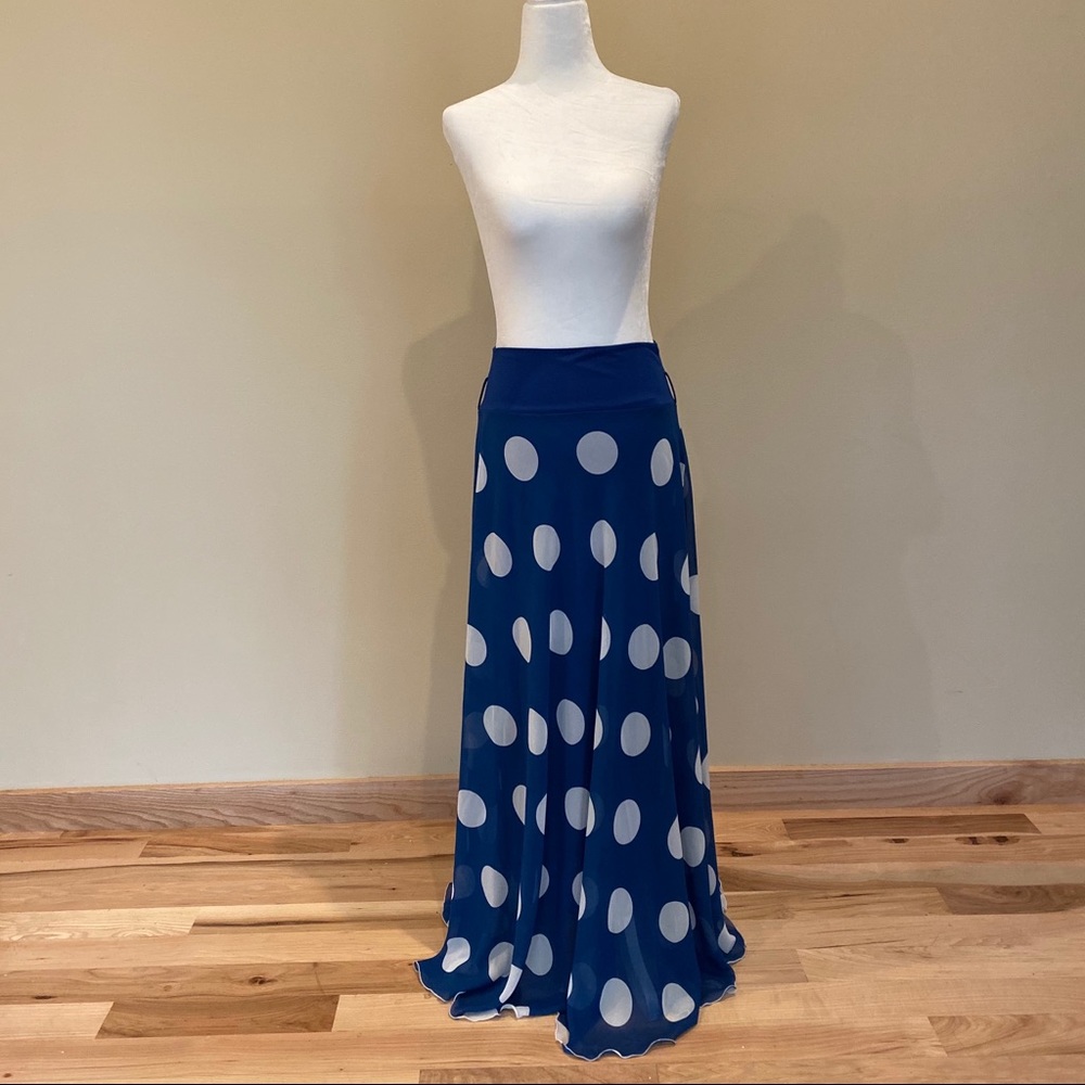 Chiffon polka dot maxi skirt